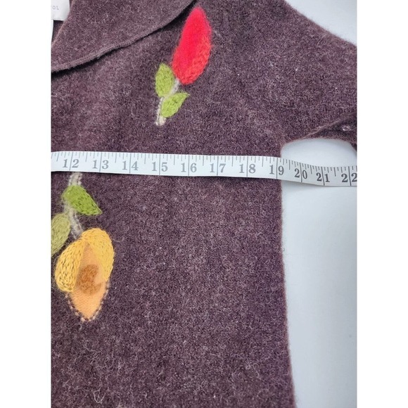 VTG Susan Bristol Hand Embroidered Wool Cardigan Jacket Women's Size Medium - Picture 7 of 10